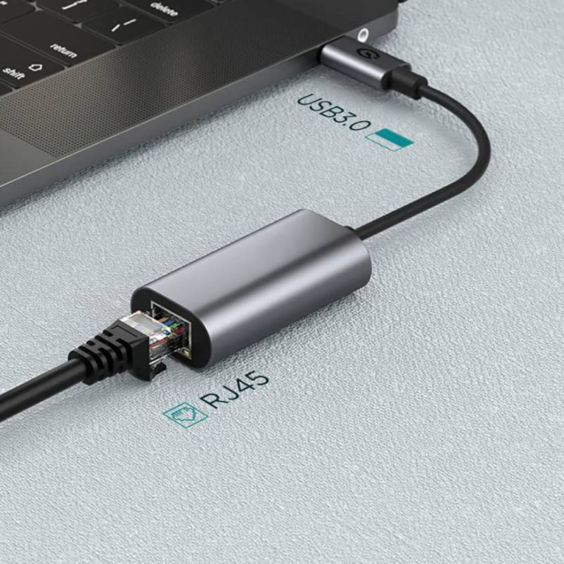 Zore QG03 USB-A to RJ45 USB3.0 Ethernet Converter Cable 1000Mbps 22cm - 4