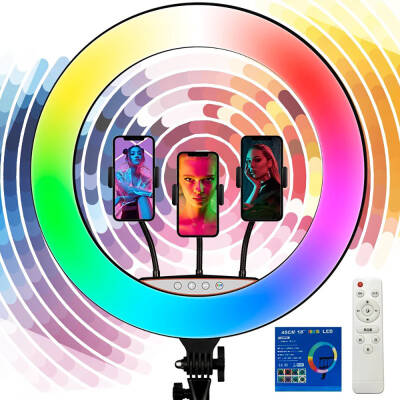 Zore RGB Light 45cm Işıklı Telefon Tutucu Ring Light - 3