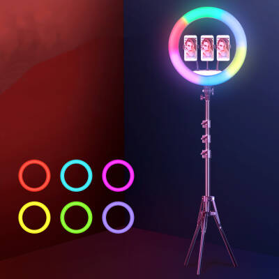 Zore RGB Light 56cm Işıklı Telefon Tutucu Ring Light - 5