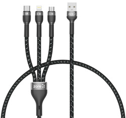 ​Zore Shira Serisi 3 in 1 USB Kablo 30cm - 3