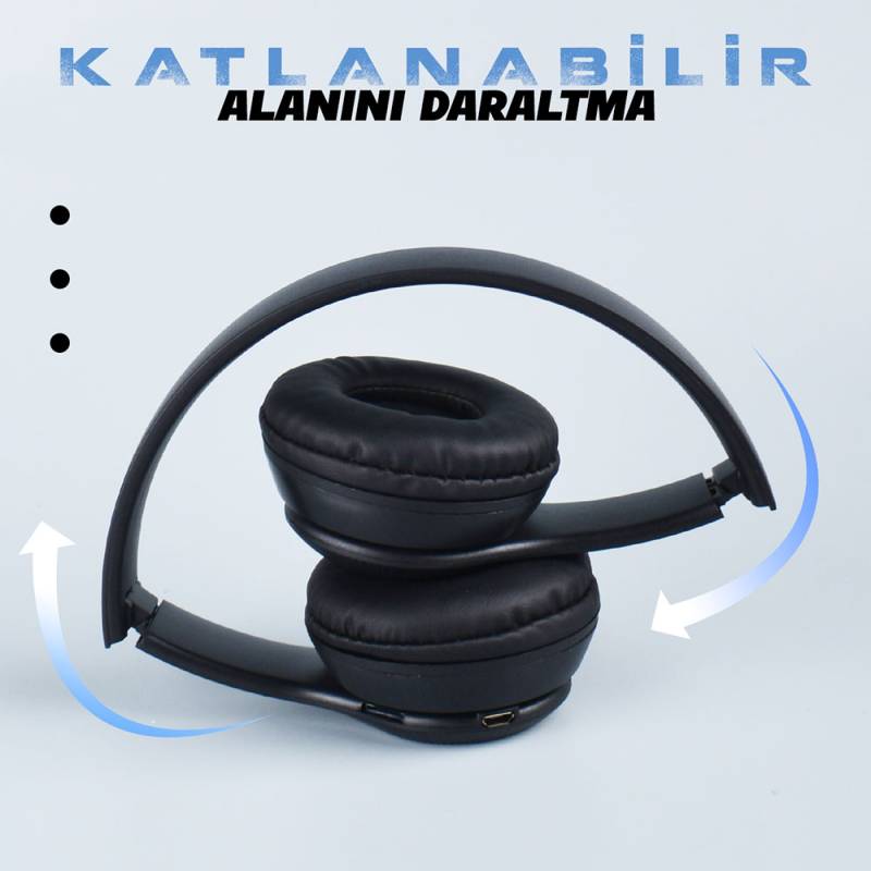 Zore ST95 Güçlü Ses Özelliği Ayarlanabilir ve Katlanabilir Kulak Üstü Bluetooth Kulaklık - 2