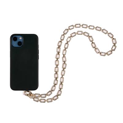 Zore Stone Embroidered Metal Chain Mobile Phone Hand Strap 85cm - 2