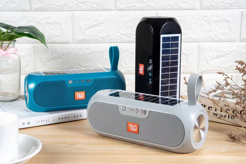 Zore TG182 Solar Powered Bluetooth Speaker with FM Radio Feature AUX USB Card Reader Port Speaker - 3