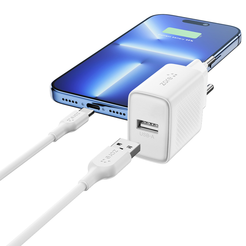Zore Titan Series ZT03 USB-A to Type-C Travel Charger Kit 1M - 6