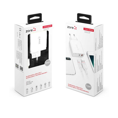 ​Zore XMac Series ZR-X2 Lightning 2 in 1 Charger Set - 8