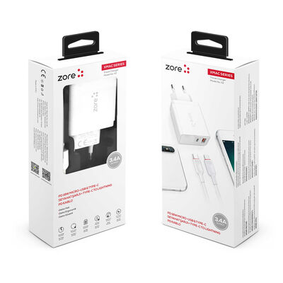 ​Zore XMac Series ZR-X2 PD To Lightning 2 in 1 Charger Set - 7