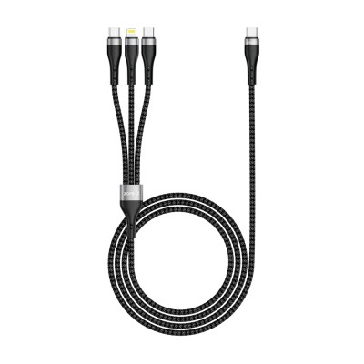 Zore ZR-45 3in1 USB-A to Lightning - Type-C - Type-C Charging and Data Cable 20W 1.5M - 1
