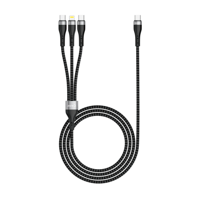 Zore ZR-45 3in1 USB-A to Lightning - Type-C - Type-C Şarj ve Data Kablosu 20W 1.5M - 2