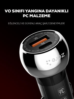 Zore ZR-C1 PD 2 in 1 Car Charger Set - 5