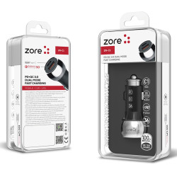 Zore ZR-C1 Lightning 2 in 1 Car Charger Set - 1